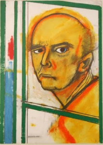 11-utermohlen-1996-self_portrait_with_easel-yellow_and_green-46x35cm